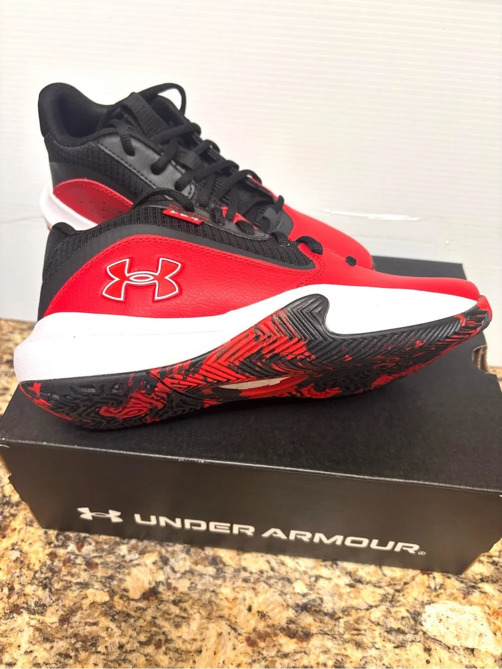 New Under Armour youth Red & Black Athletic Shoes
